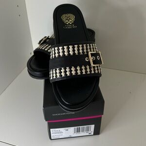 Vince Camuto Kenzie Slide Black/Natural Size 9M